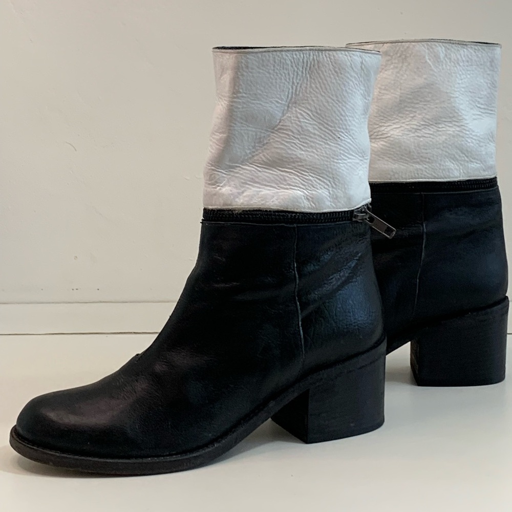 VERO CUOIO Tuttle The Rex Two Tone Boots black and white.Pre-owned.Size 39  ❤️